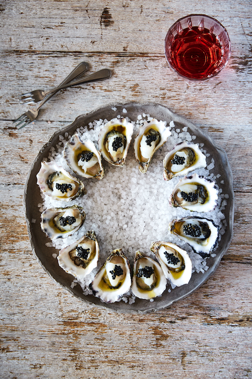 A Touch of Bondi: Oysters natural, raw scallop & Avruga roe
