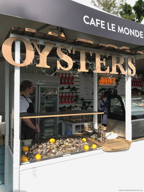 Café Le Monde’s oyster stall at the 2019 Noosa festival village.