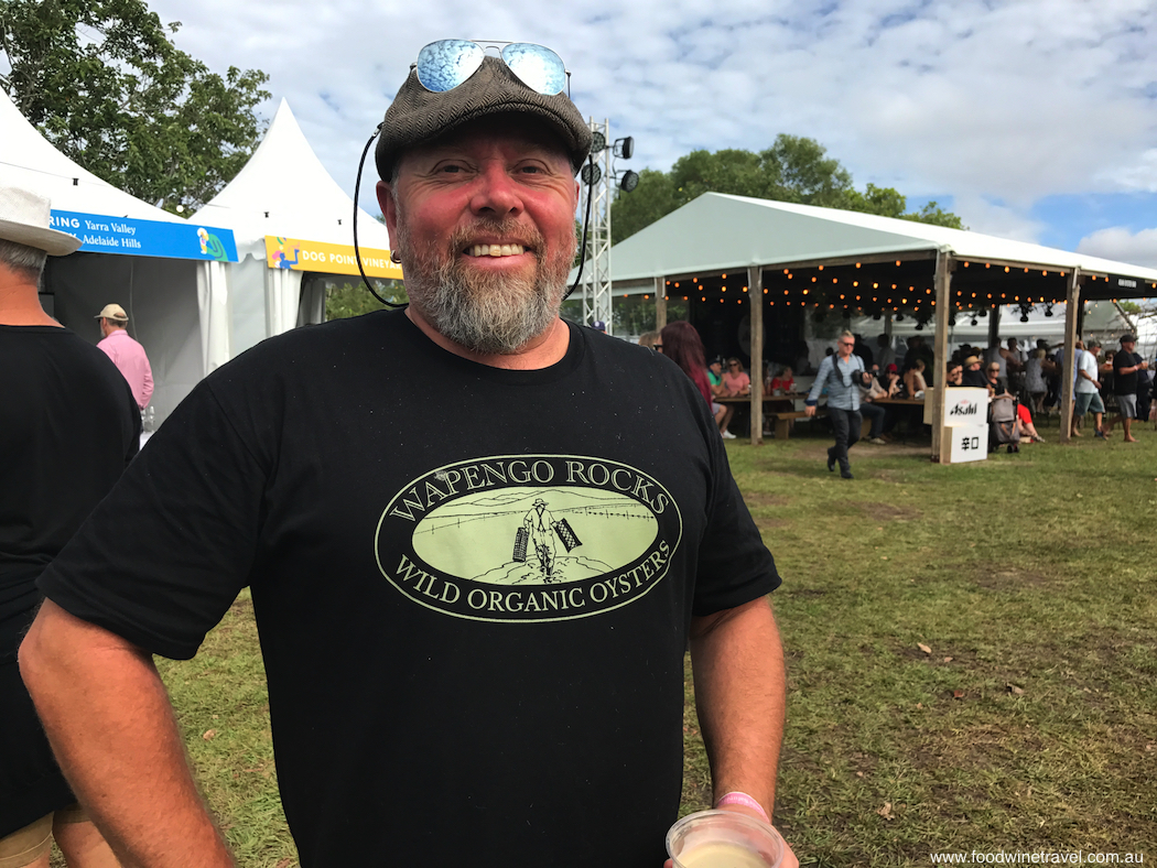 Wapengo Rocks oyster farmer Shane Buckley at the 2017 festival.