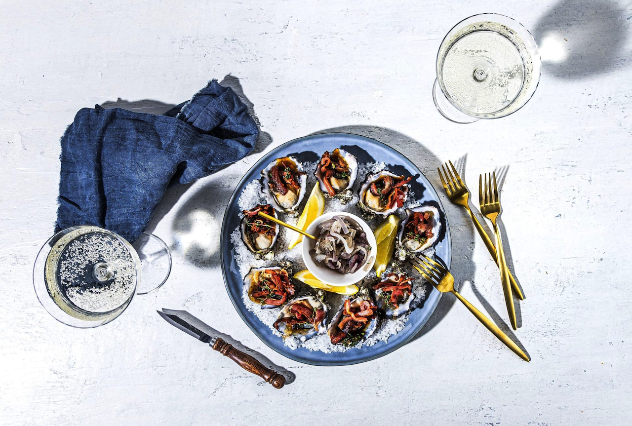 Oysters Kilpatrick With Maple Dressing