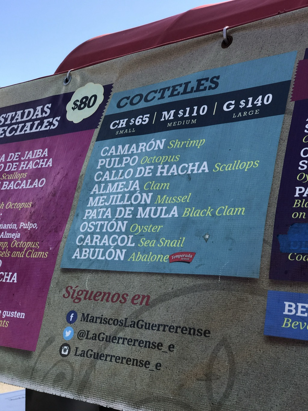 La Guerrerense is a legendary street cart in Ensenada, Mexico, famous for its fresh seafood tostadas.