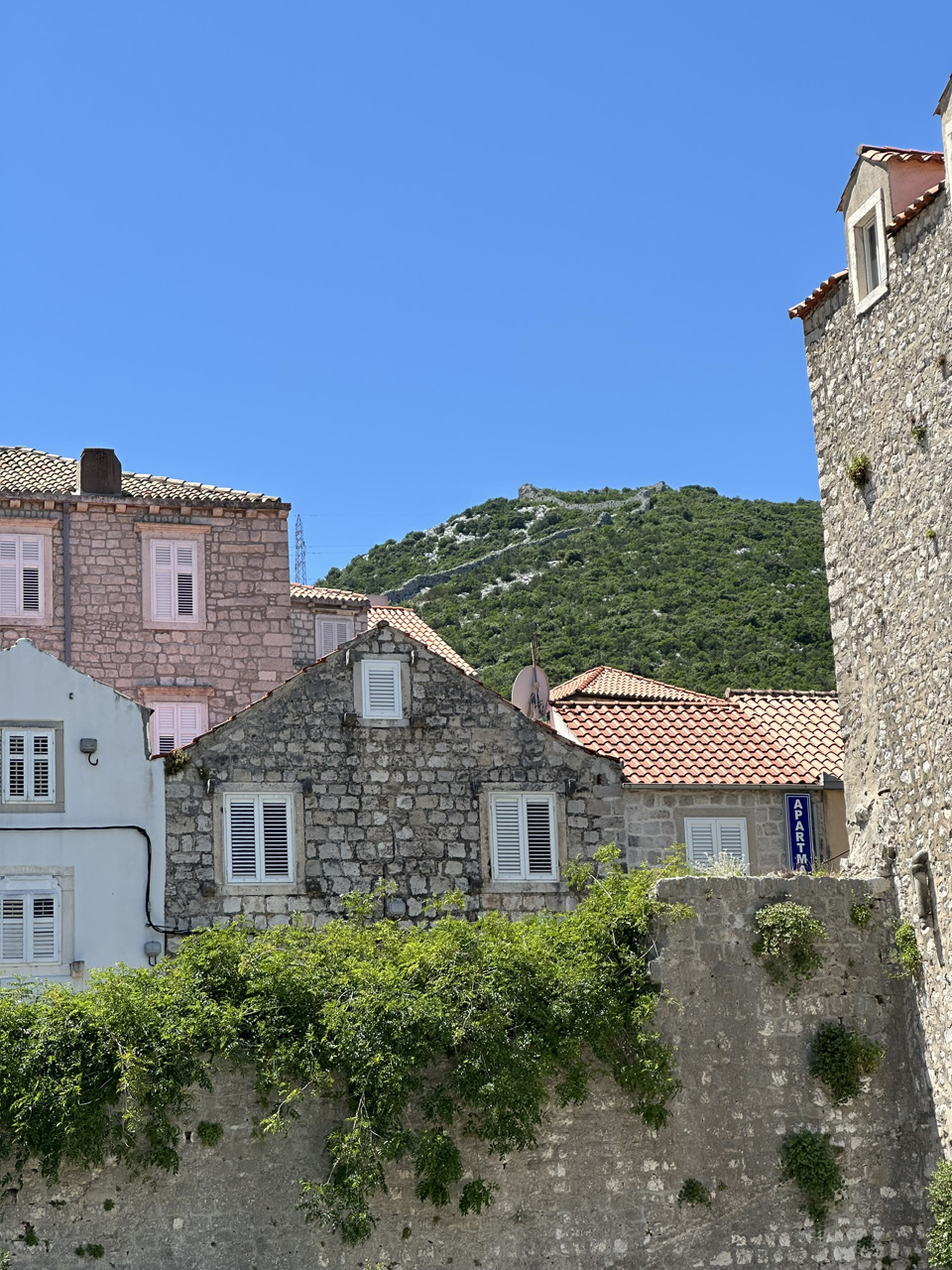 Medieval walls overlook the picturesque village of Mali Ston.